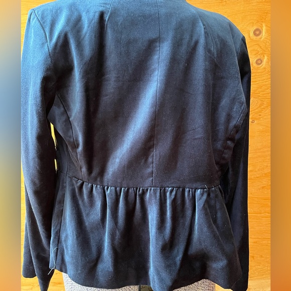 NWT Jessica péplum navy velvet blazer - Picture 2 of 15